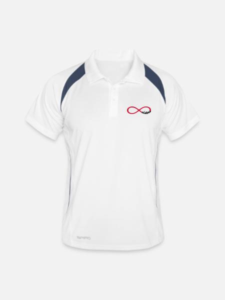 Infinity Schwester Sisters sisterlove Schwestern - Männer Polo atmungsaktiv - Weiß/Navy - Vorne