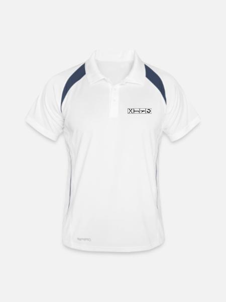 manger sommeil répéter manger sommeil répéter lign - Polo respirant Homme - blanc/marine - Devant