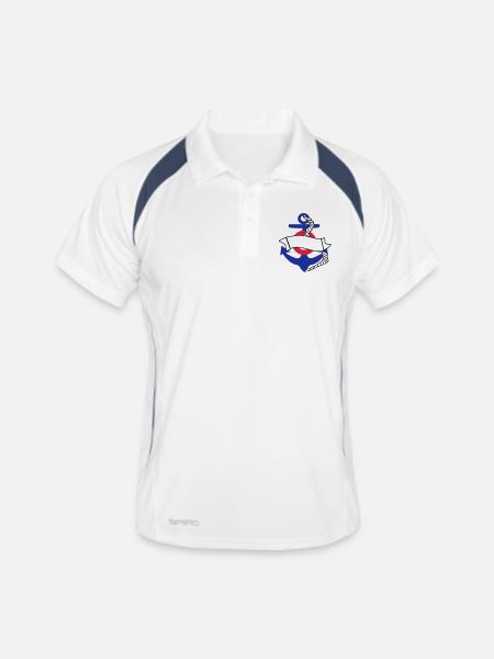 anker_44 - Männer Polo atmungsaktiv - Weiß/Navy - Vorne