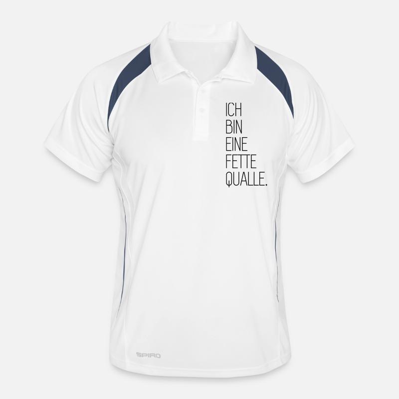 Ich Bin Eine Fette Qualle - Männer Polo atmungsaktiv - Weiß/Navy