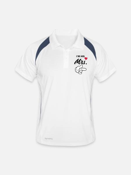 At His MRS - Men's Polo breathable - white/navy - Front