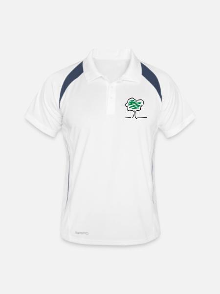 tree - Men's Polo breathable - white/navy - Front