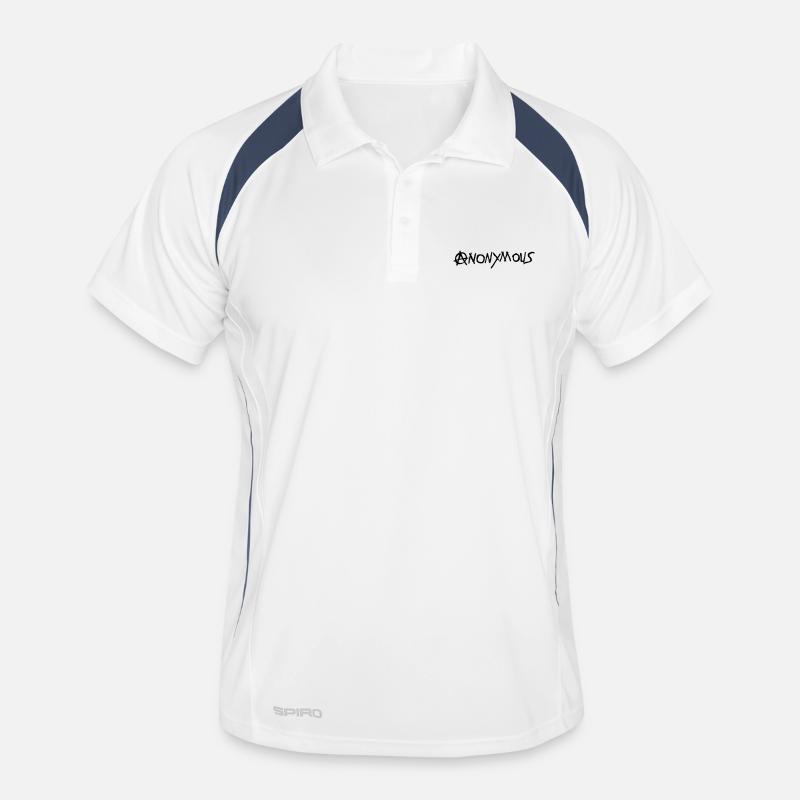 anarchy logo anonymous1 - Men's Polo breathable - white/navy
