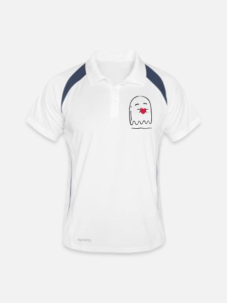 Geist - Männer Polo atmungsaktiv - Weiß/Navy - Vorne