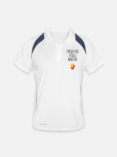 Arbitre / Arbitrage / Sport / Sifflet - Polo respirant Homme - blanc/marine - Devant