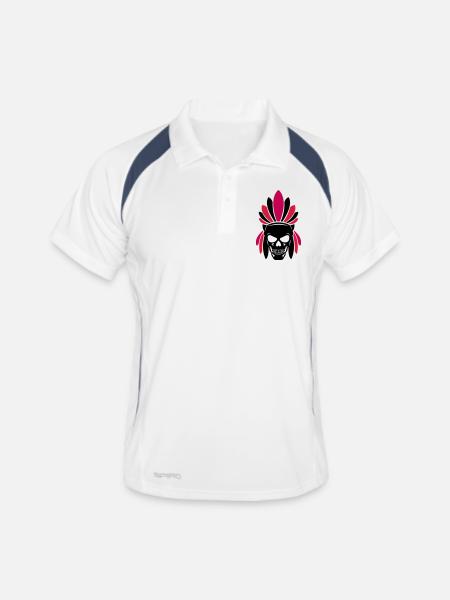 Crâne indien - Polo respirant Homme - blanc/marine