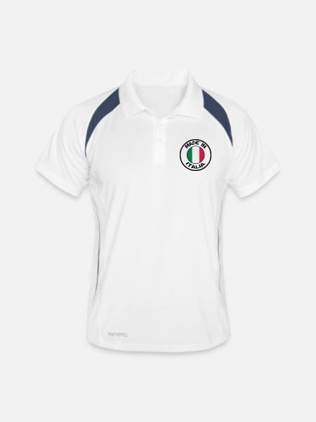 made in ITALIA - Polo respirant Homme - blanc/marine - Devant