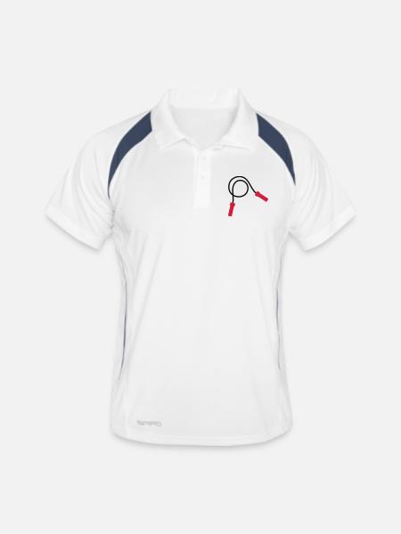 Springseil - Männer Polo atmungsaktiv - Weiß/Navy - Vorne