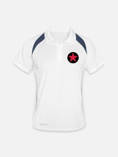 SternKreis 2col - Männer Polo atmungsaktiv - Weiß/Navy - Vorne