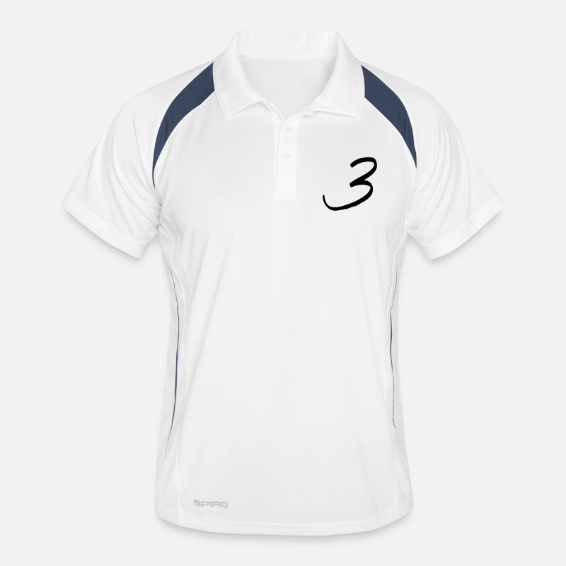 zahl_dani_3 - Männer Polo atmungsaktiv - Weiß/Navy
