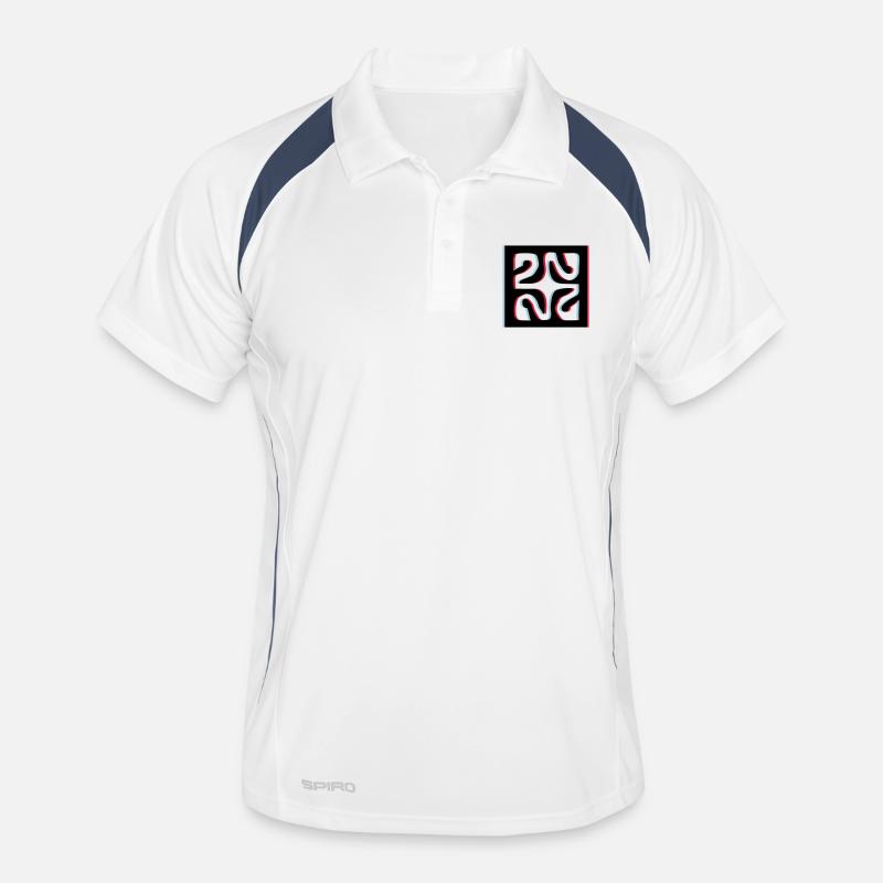 3d Diamant Tattoo - Männer Polo atmungsaktiv - Weiß/Navy