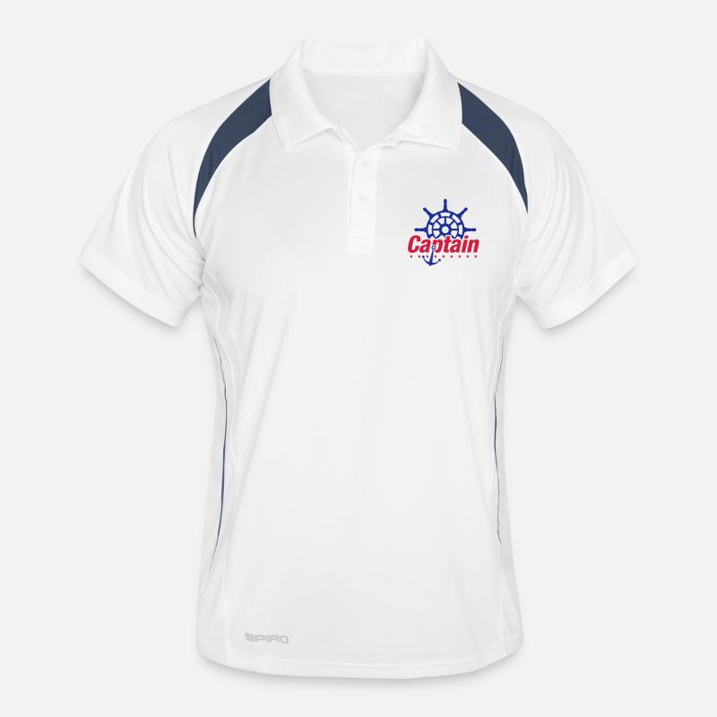 captain_tk2 - Männer Polo atmungsaktiv - Weiß/Navy