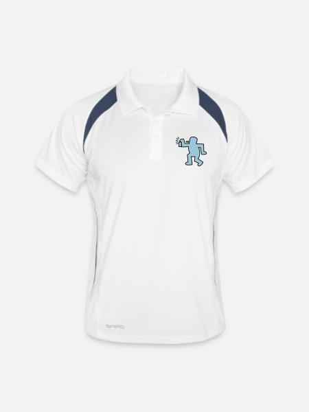graffiti man - Men's Polo breathable - white/navy