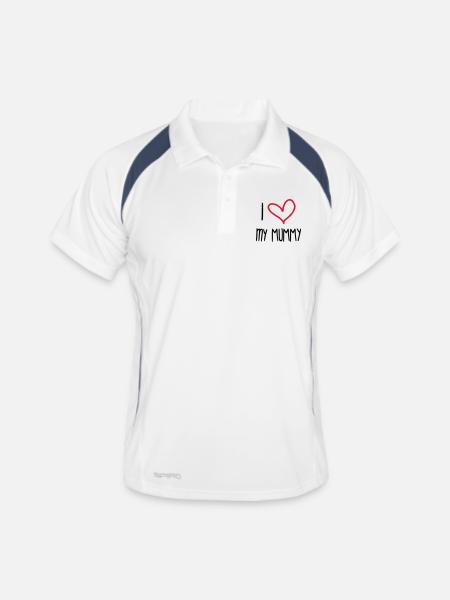 Muttertag / Mama / Mutter / Mutti / Mother's day - Männer Polo atmungsaktiv - Weiß/Navy - Vorne