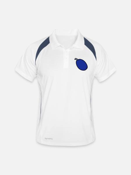 prune - Polo respirant Homme - blanc/marine - Devant