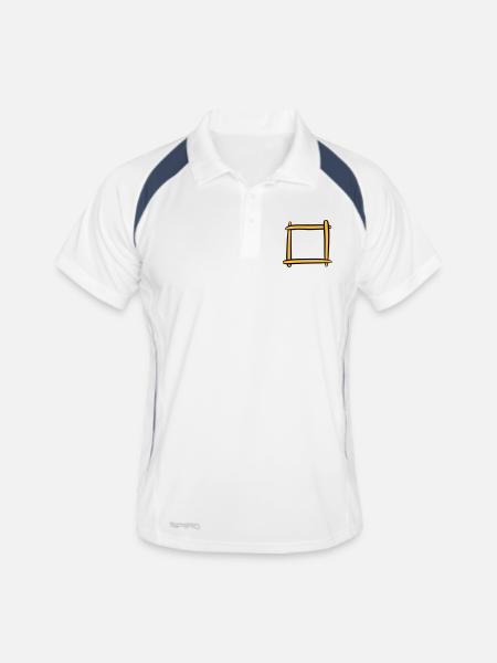Decorative wooden frame / picture frame. Template. - Men's Polo breathable - white/navy - Front