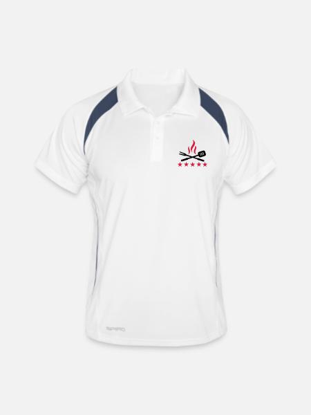 BBQ - Men's Polo breathable - white/navy