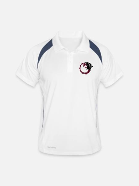 dragon - Männer Polo atmungsaktiv - Weiß/Navy - Vorne