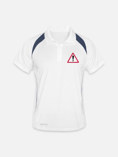 hazard warning sign warning - Men's Polo breathable - white/navy - Front