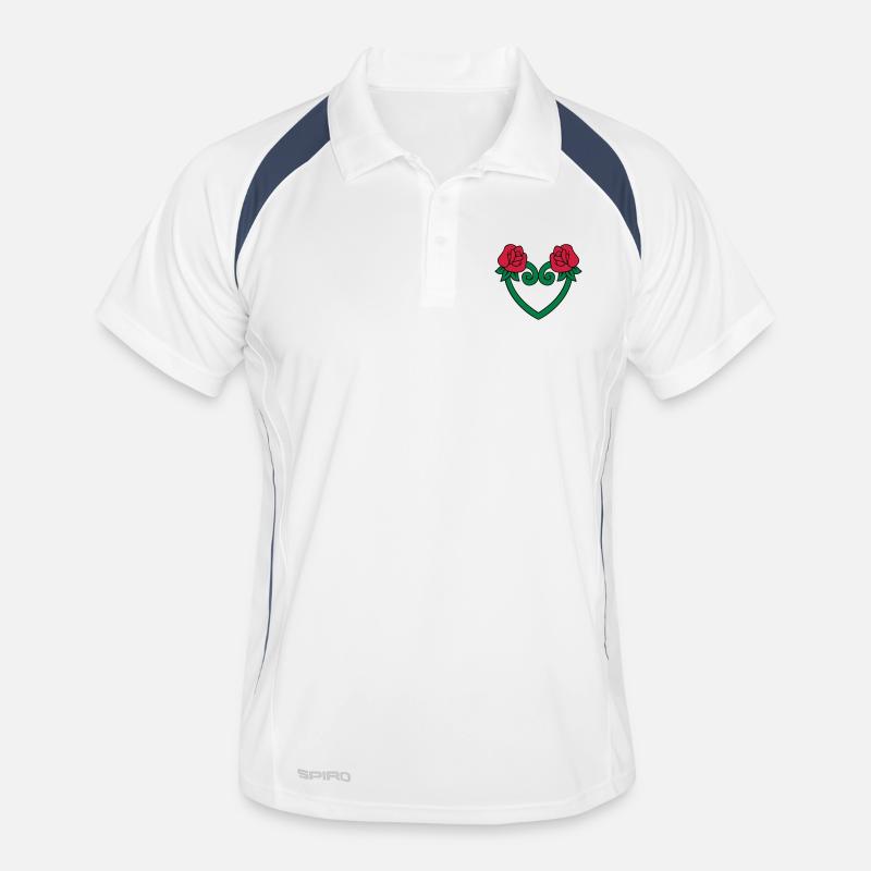 Coeur de fleur de rose 3c Polo respirant Homme