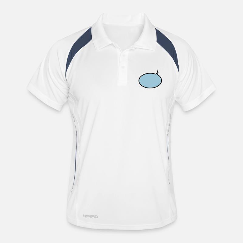 Sprechblase - Männer Polo atmungsaktiv - Weiß/Navy