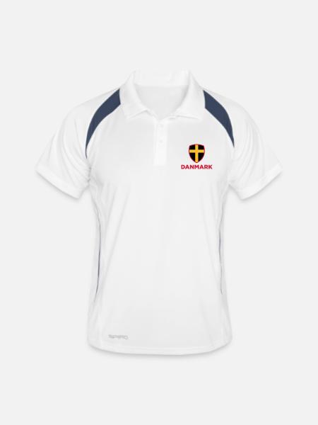 National flag of Denmark - Men's Polo breathable - white/navy - Front