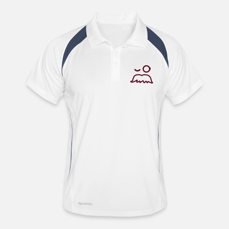 Moustache - by www.CodeShirt24.de - Männer Polo atmungsaktiv - Weiß/Navy