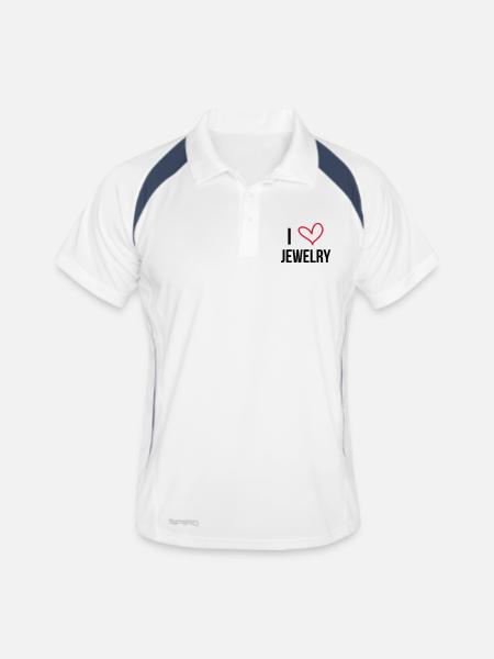 Bijoutier / Bijoutière / Bijouterie / Diamant - Polo respirant Homme - blanc/marine - Devant