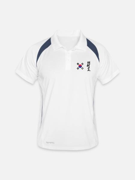 Taekwondo Taekwondoin Tae-Kwon-Do Tae Kwon Do - Polo respirant Homme - blanc/marine - Devant