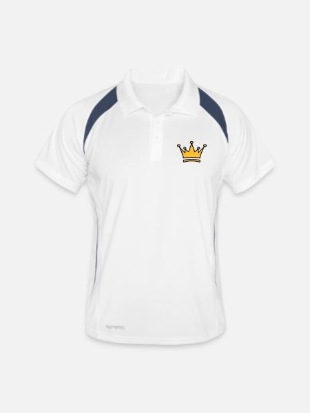 KRONE - Männer Polo atmungsaktiv - Weiß/Navy - Vorne
