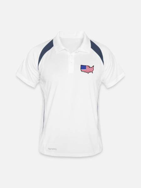 USA Flag Country Outline - Men's Polo breathable - white/navy - Front