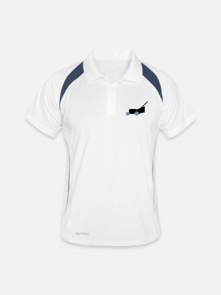 Tondeuses à gazon - Polo respirant Homme - blanc/marine - Devant