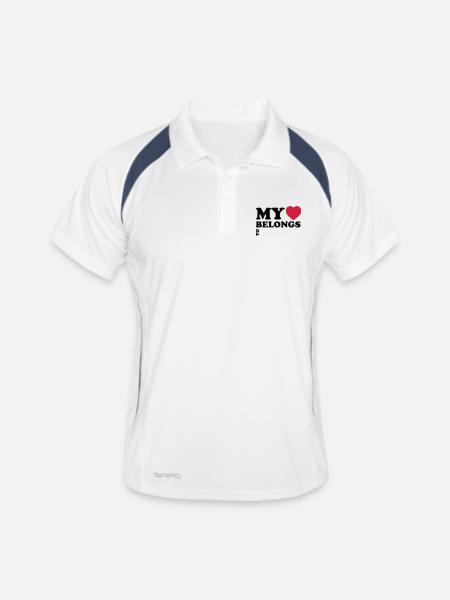 My heart belongs to - Polo respirant Homme - blanc/marine - Devant