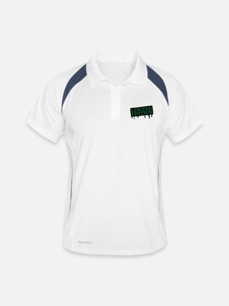 limeted Edition - Männer Polo atmungsaktiv - Weiß/Navy - Vorne