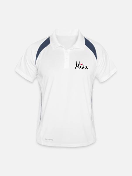Mau inscription douce avec coeur , chat , cadeau - Polo respirant Homme - blanc/marine - Devant