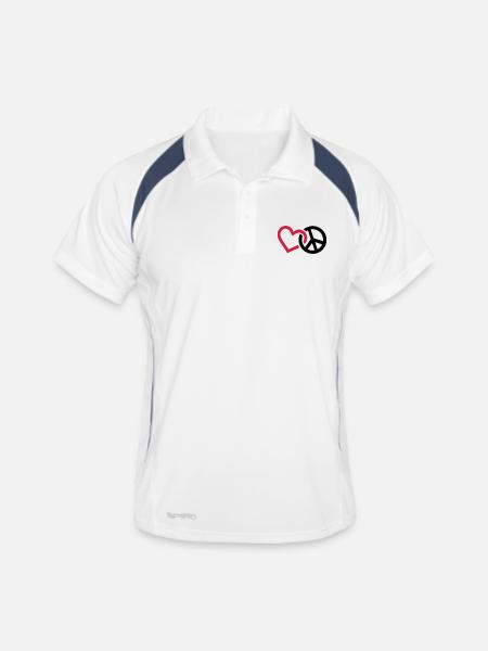 Peace - Men's Polo breathable - white/navy - Front
