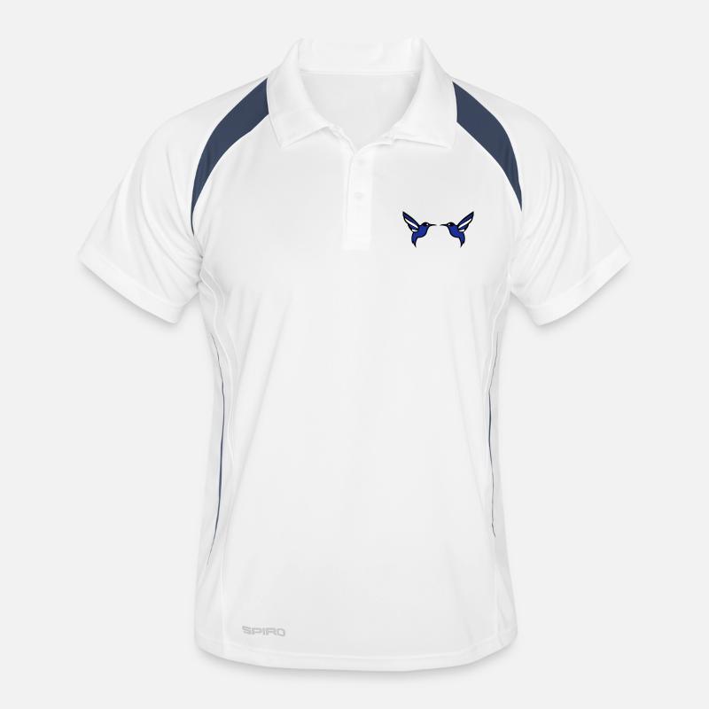 kolibri vogel 2 - Männer Polo atmungsaktiv - Weiß/Navy