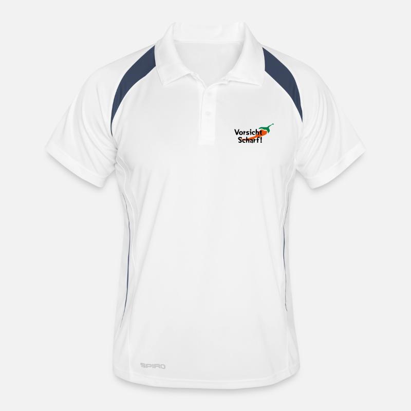 Caution Sharp! - Men's Polo breathable - white/navy