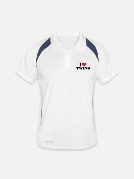 I love twins - Men's Polo breathable - white/navy - Front