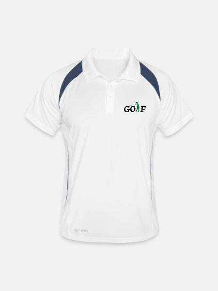 golf - Men's Polo breathable - white/navy
