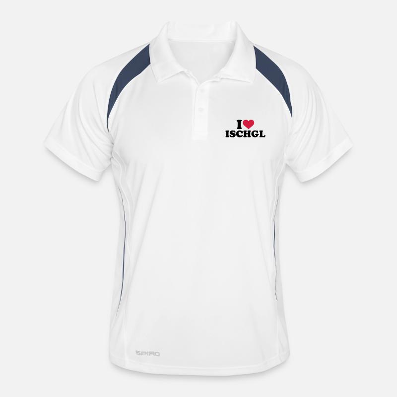 Ischgl - Männer Polo atmungsaktiv - Weiß/Navy