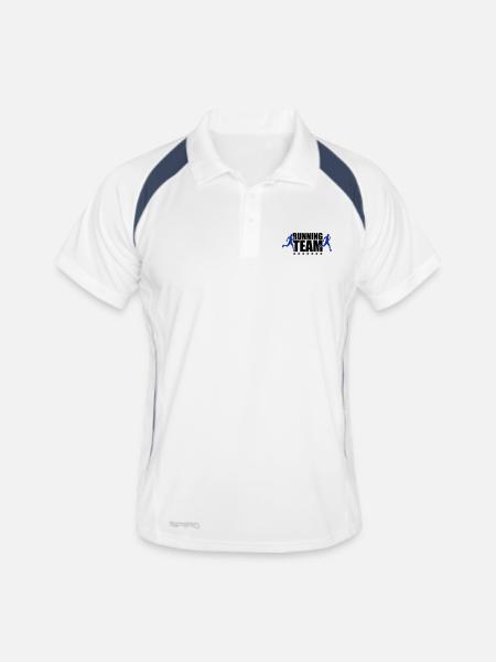 running team - Men's Polo breathable - white/navy - Front
