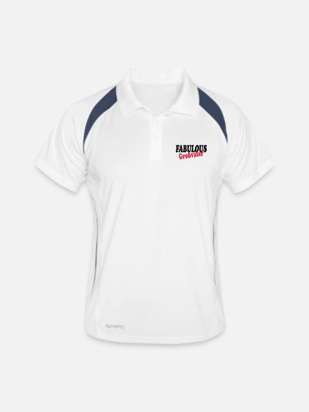 Fabelhafte Großväter - Männer Polo atmungsaktiv - Weiß/Navy - Vorne