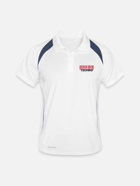 Techno__V002 - Polo respirant Homme - blanc/marine - Devant