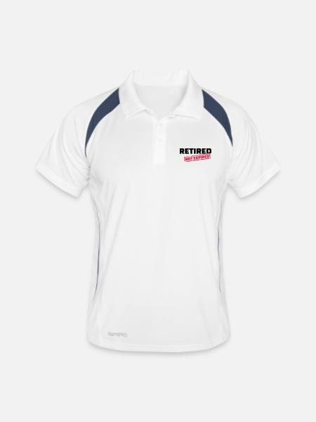 Retired not expired - Polo respirant Homme - blanc/marine - Devant