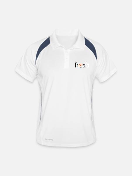 fresh - 2 colours - Men's Polo breathable - white/navy - Front