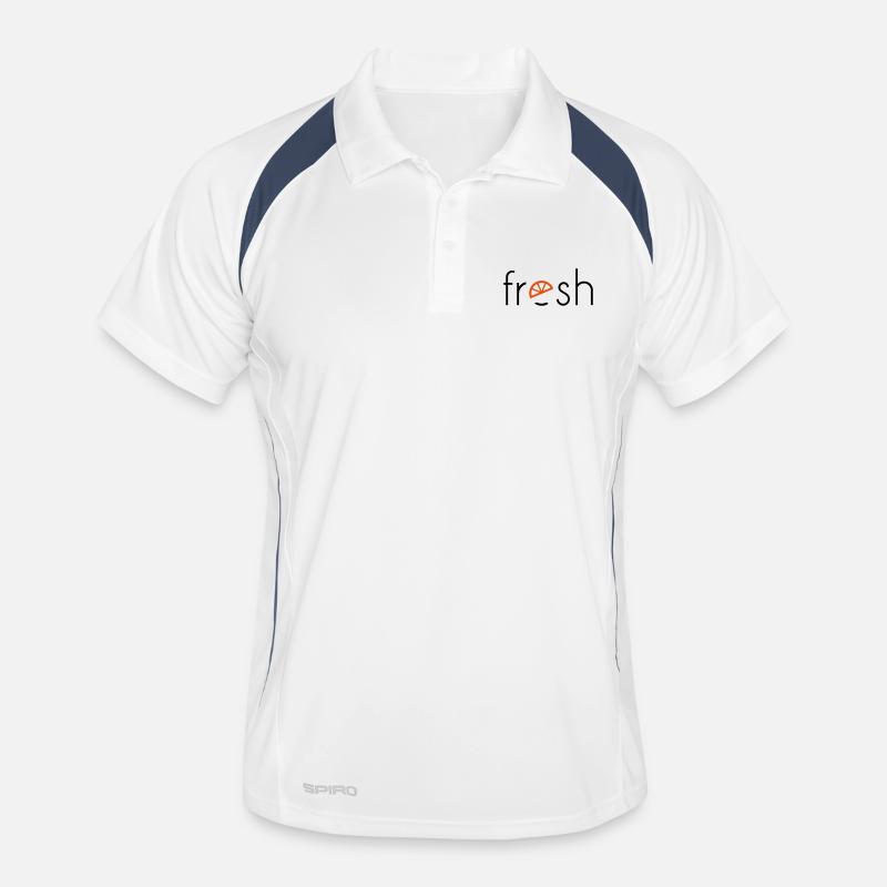 fresh - 2 Farben - Männer Polo atmungsaktiv - Weiß/Navy