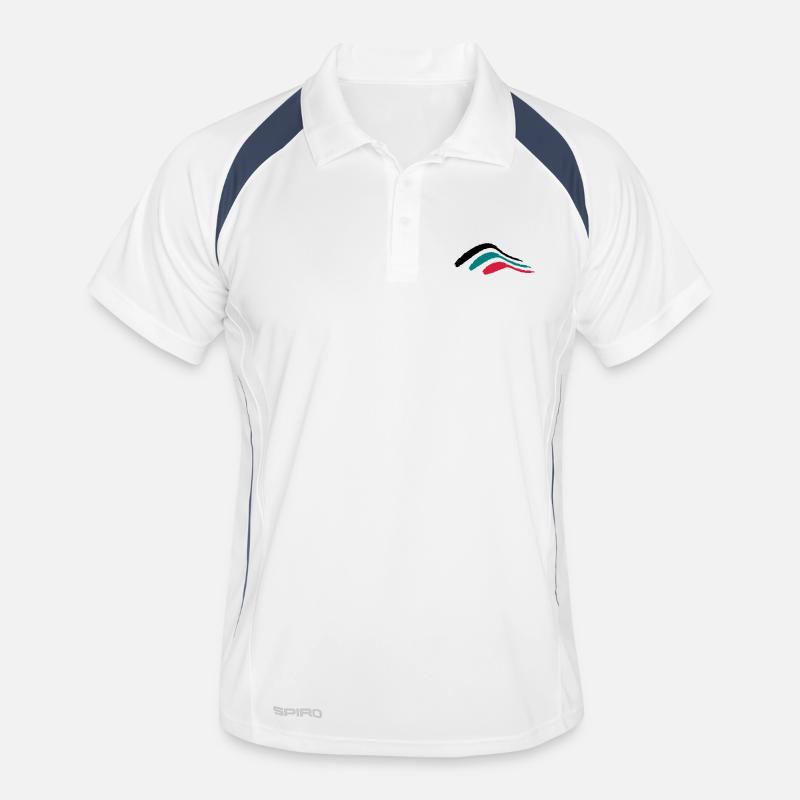 stripe brush_vec_3 de - Männer Polo atmungsaktiv - Weiß/Navy