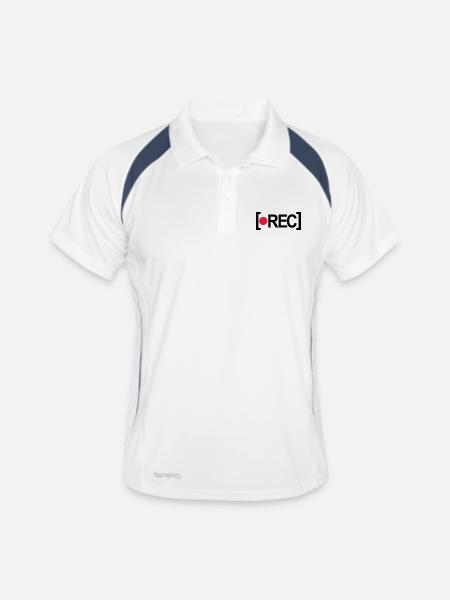 rec - Polo respirant Homme - blanc/marine - Devant