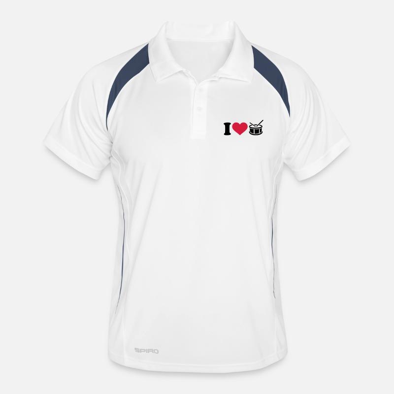 Trommel - Männer Polo atmungsaktiv - Weiß/Navy